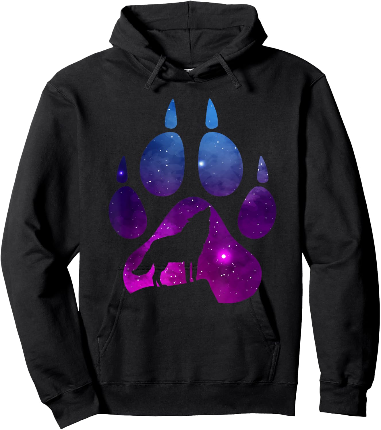 Wolf Paw Stars Wolves Hoodie - Hoodie | Black