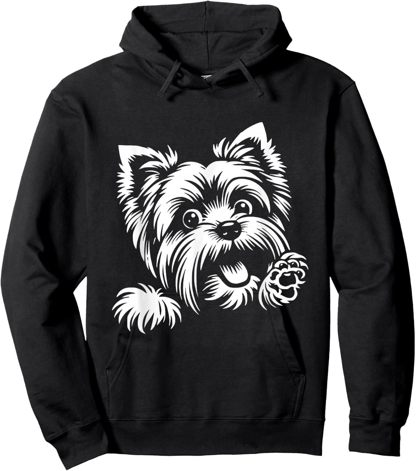 Yorkshire Terrier Dog Peeking Yorkie Graphic Design Women Kids Hoodie - Hoodie | Black