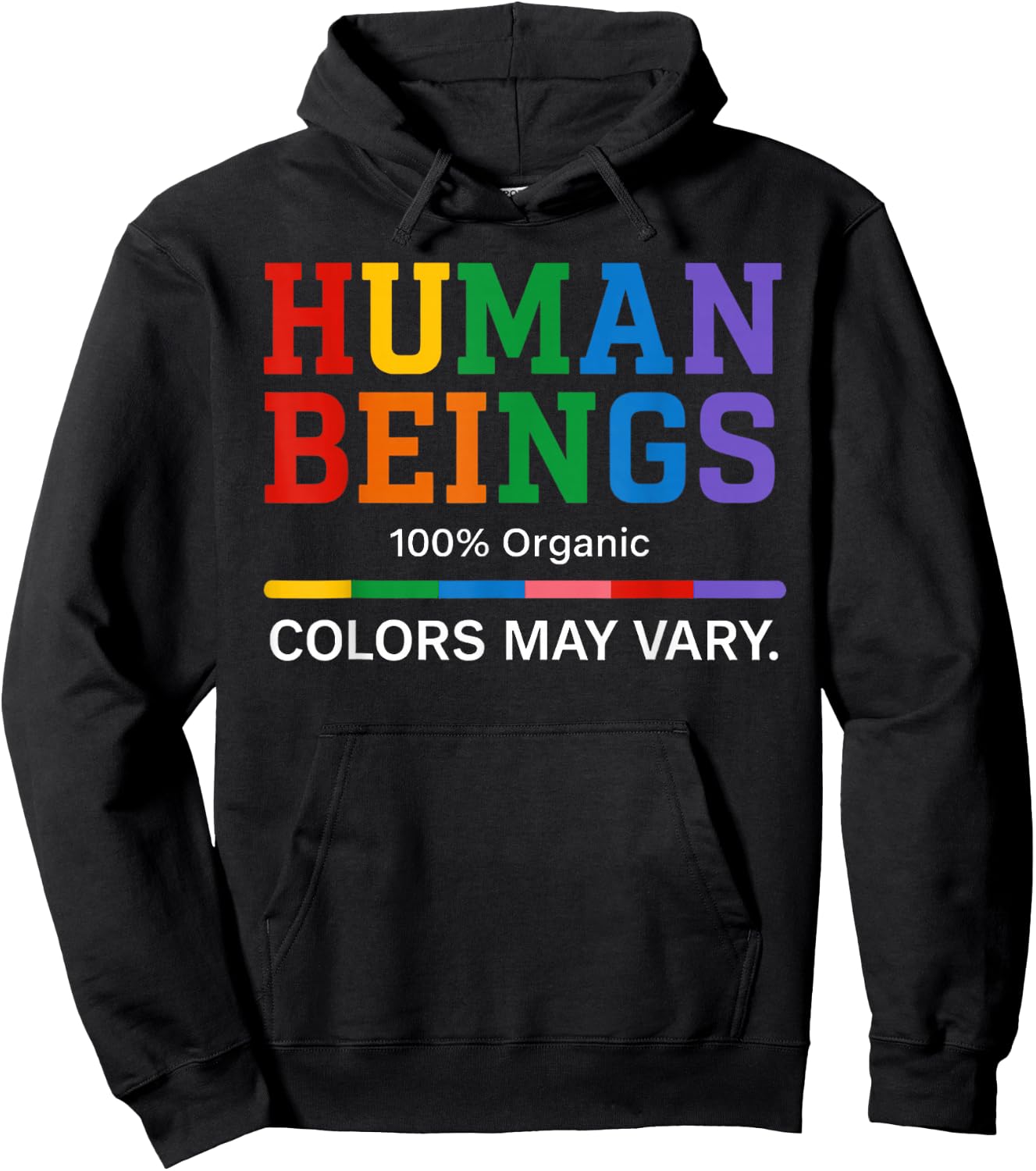 Human Beings Colors May Vary 100% Organic Pride Design Hoodie - Hoodie | Black