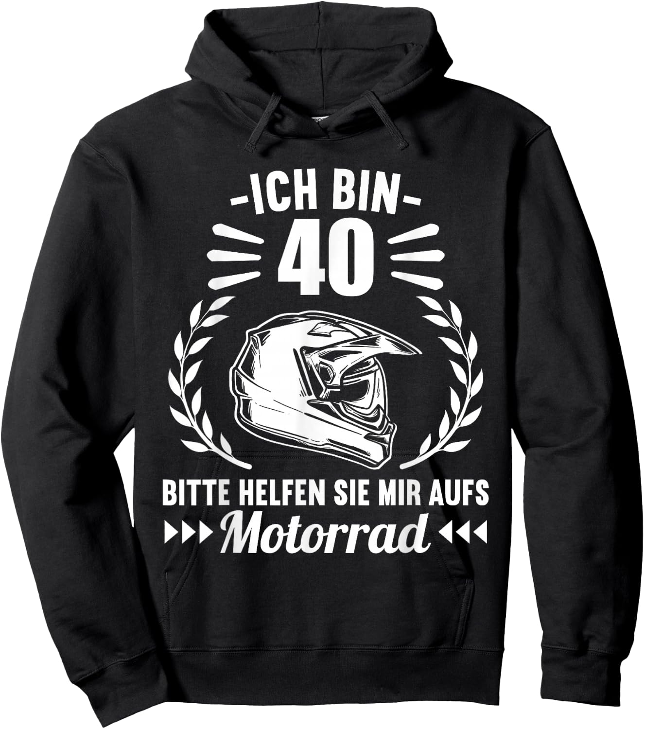 Ich bin 40 bitte helfen Sie mir aufs Motorrad 40 Geburtstag Hoodie - Hoodie | Black