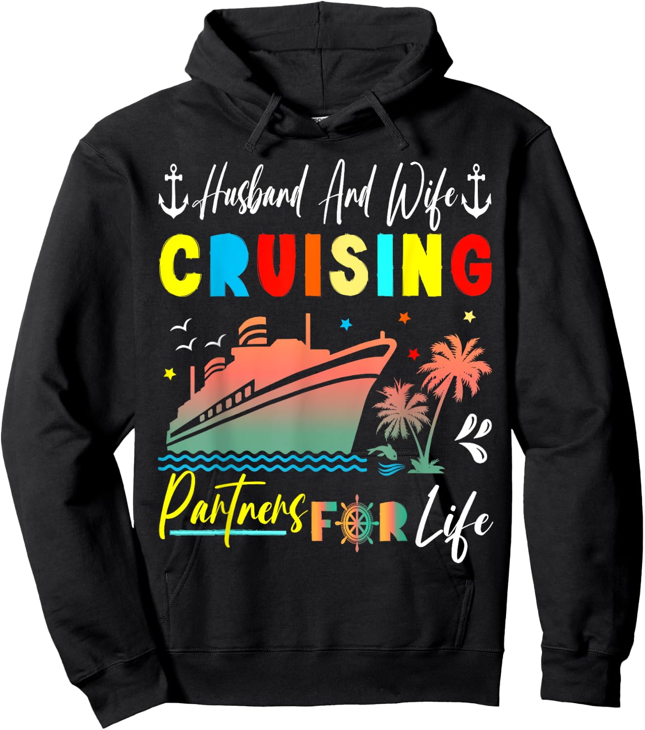 Husband and Wife Cruising Partners for Life Cruise 2024 Hoodie - Hoodie | Black