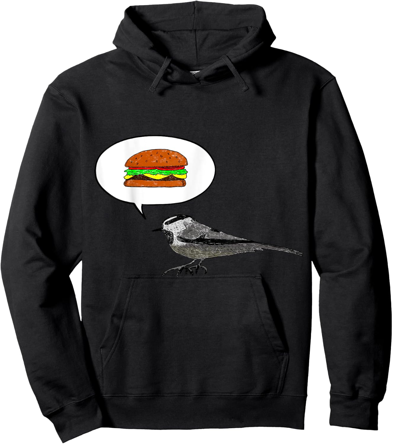 Thru Hiker - Cheeseburger Bird Mountain Chickadee PCT JMT Hoodie - Hoodie | Black