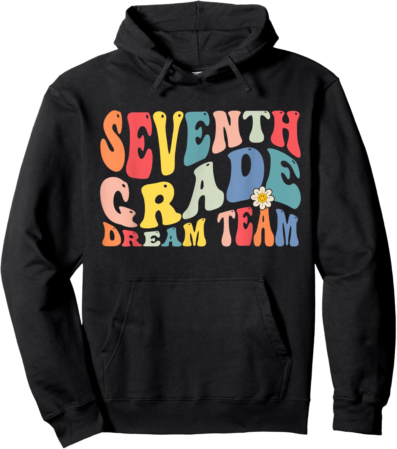 Dream Team 7th Grade Retro Back to School Teacher Hoodie - Hoodie | Black