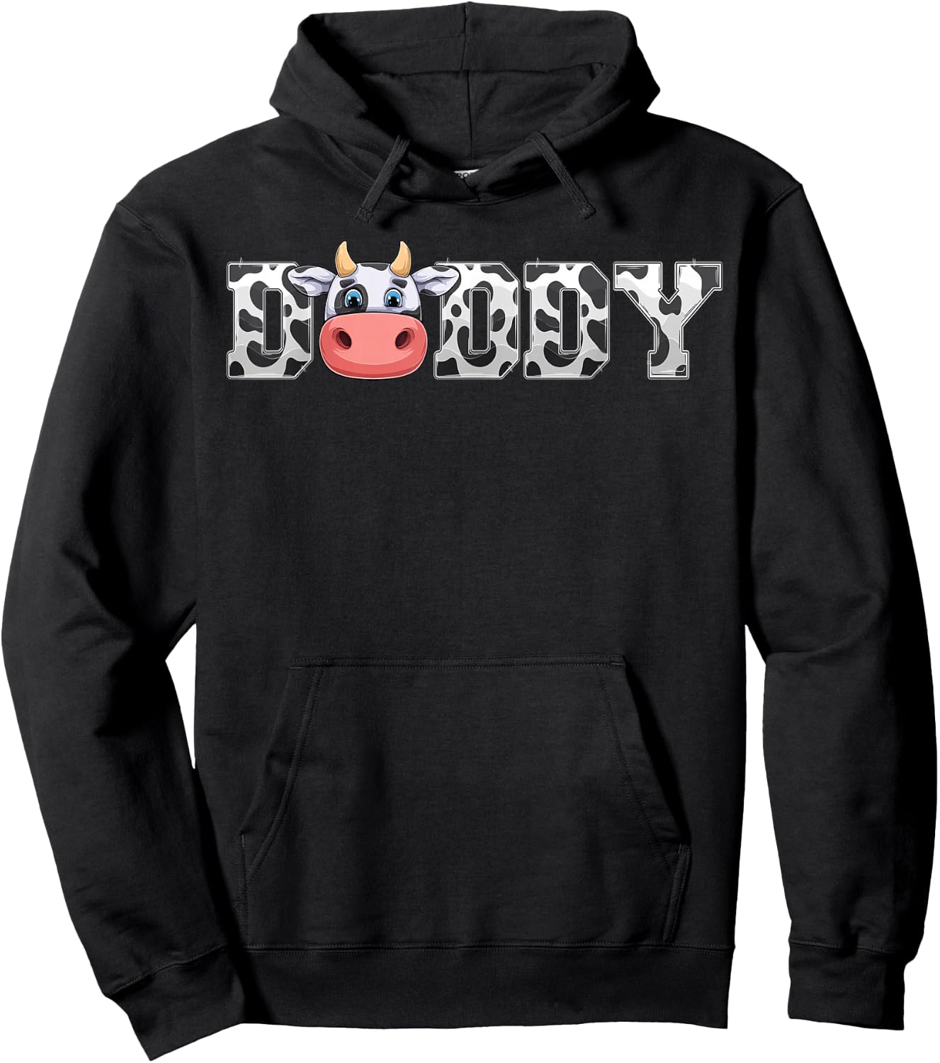 Daddy Cow Print Cowboy Animal Pattern Farmer Father Daddy Hoodie - Hoodie | Black
