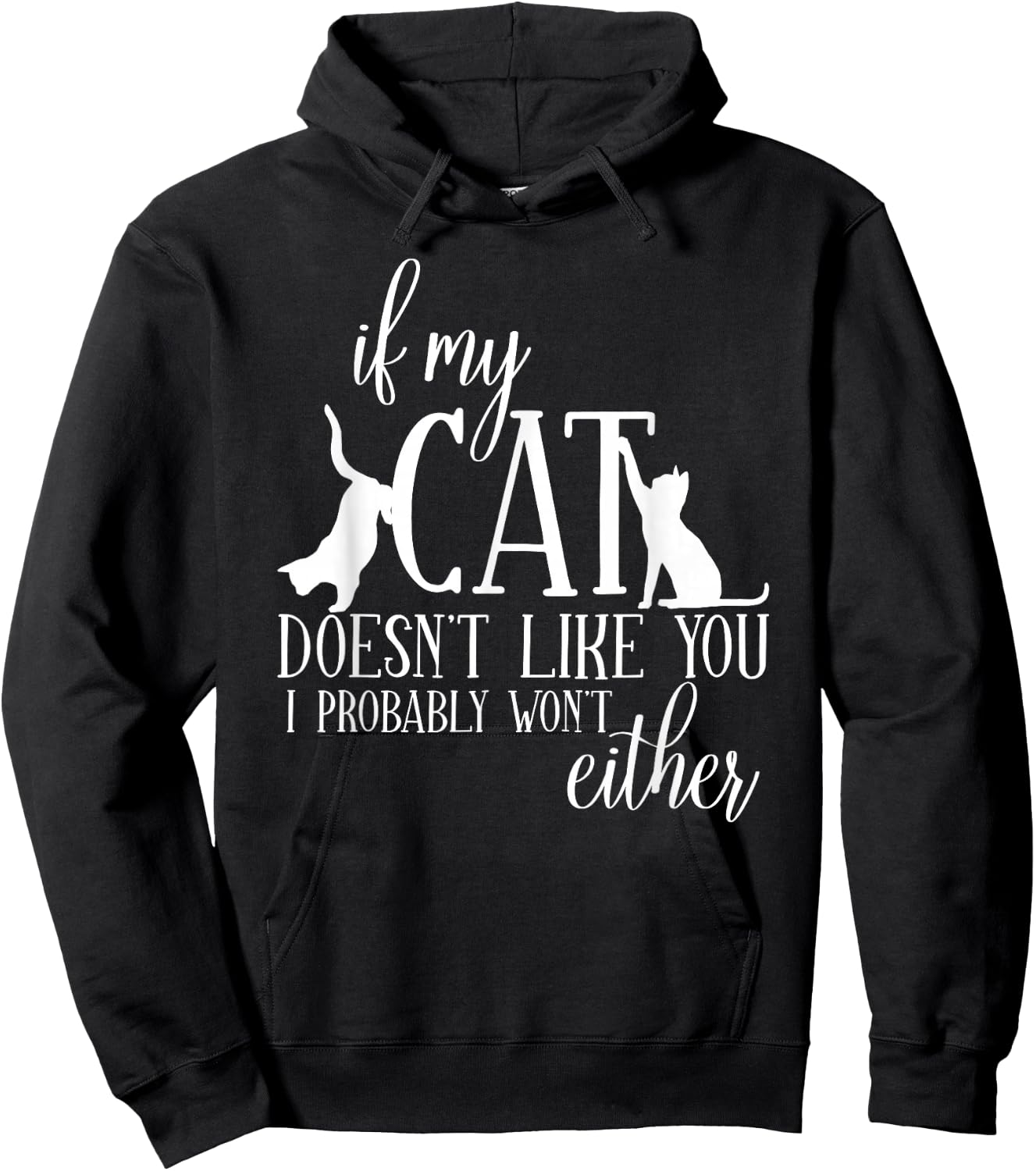 Cat Lovers Cat Friends Saying Funny Cats Hoodie - Hoodie | Black