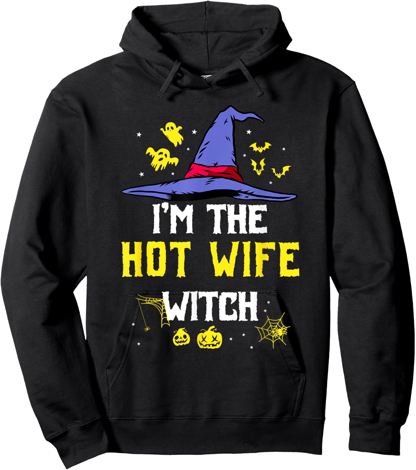 I'm The Hot Wife Witch Matching Family Halloween Party Hoodie - Hoodie | Black