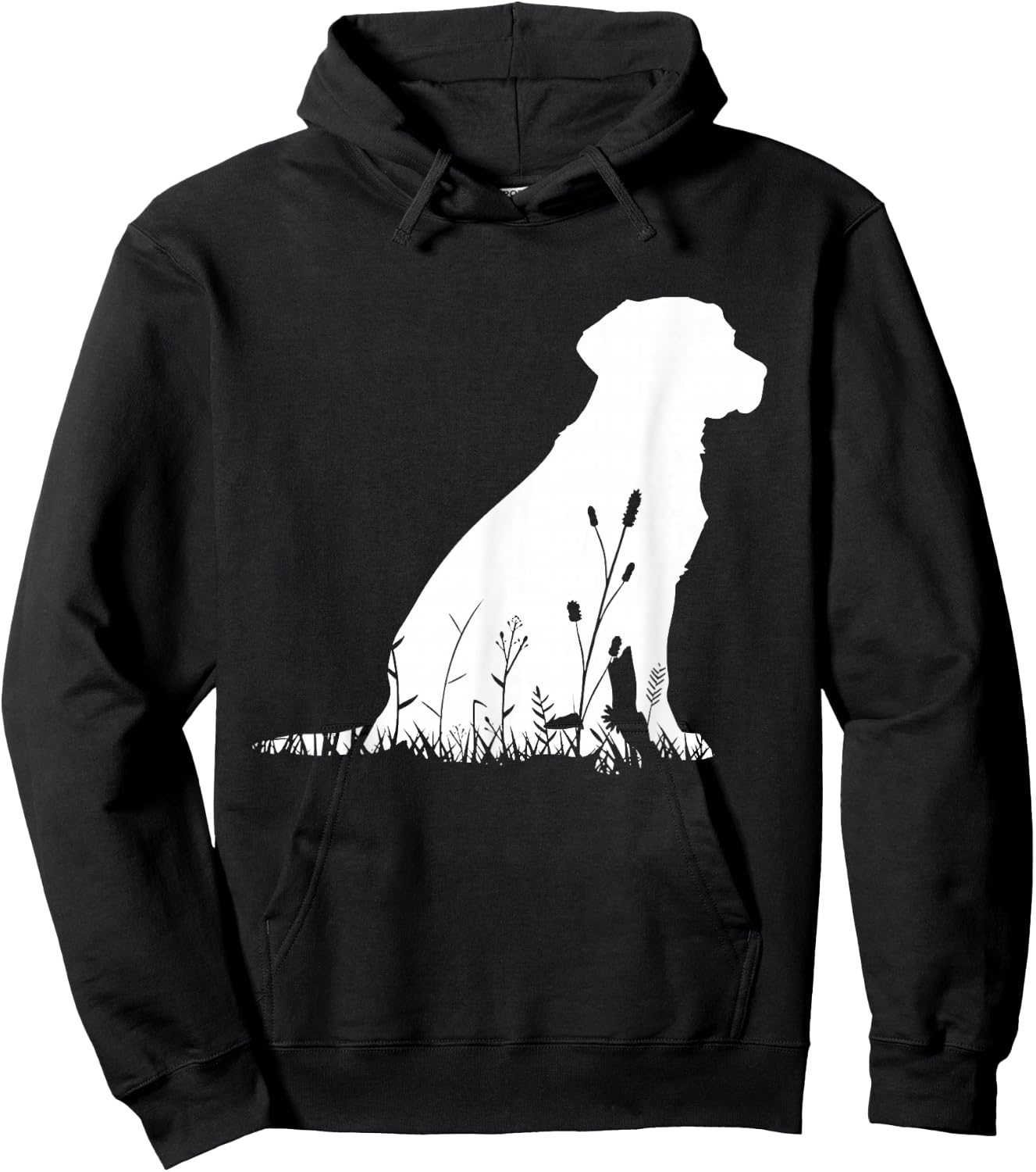 Labrador Retriever Wildflower Silhouette Labrador Dog Mom Hoodie - Hoodie | Black