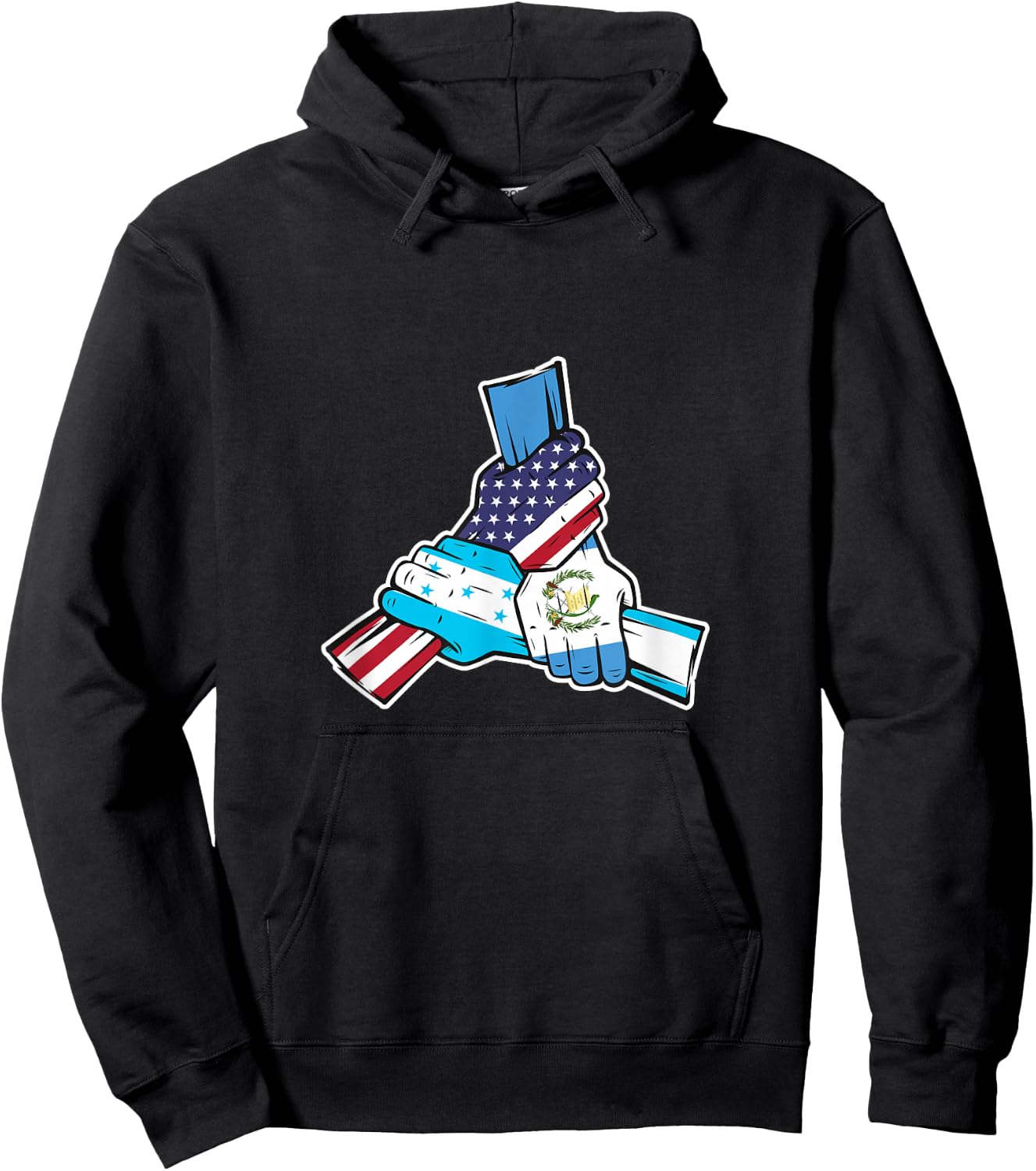 Holding Hands. Honduras Guatemala and the USA Hoodie - Hoodie | Black