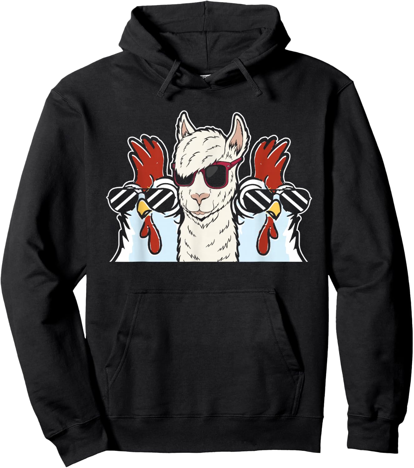 Chicken Llama Cool Alpaca - Lamaist Animal Llama Hoodie - Hoodie | Black