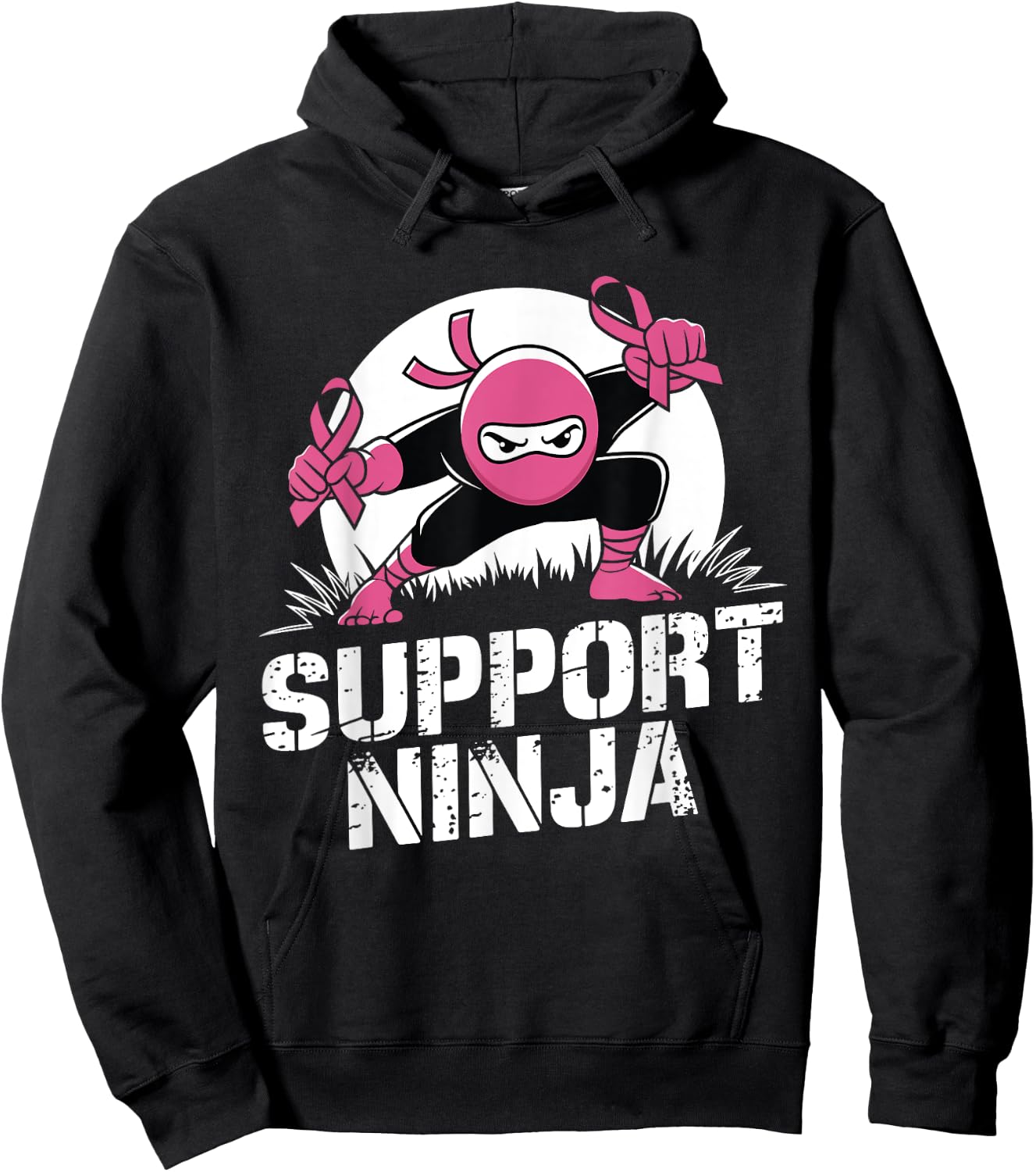 Support Ninja Breast Cancer Awareness Survivor Toddler Boy Hoodie - Hoodie | Black