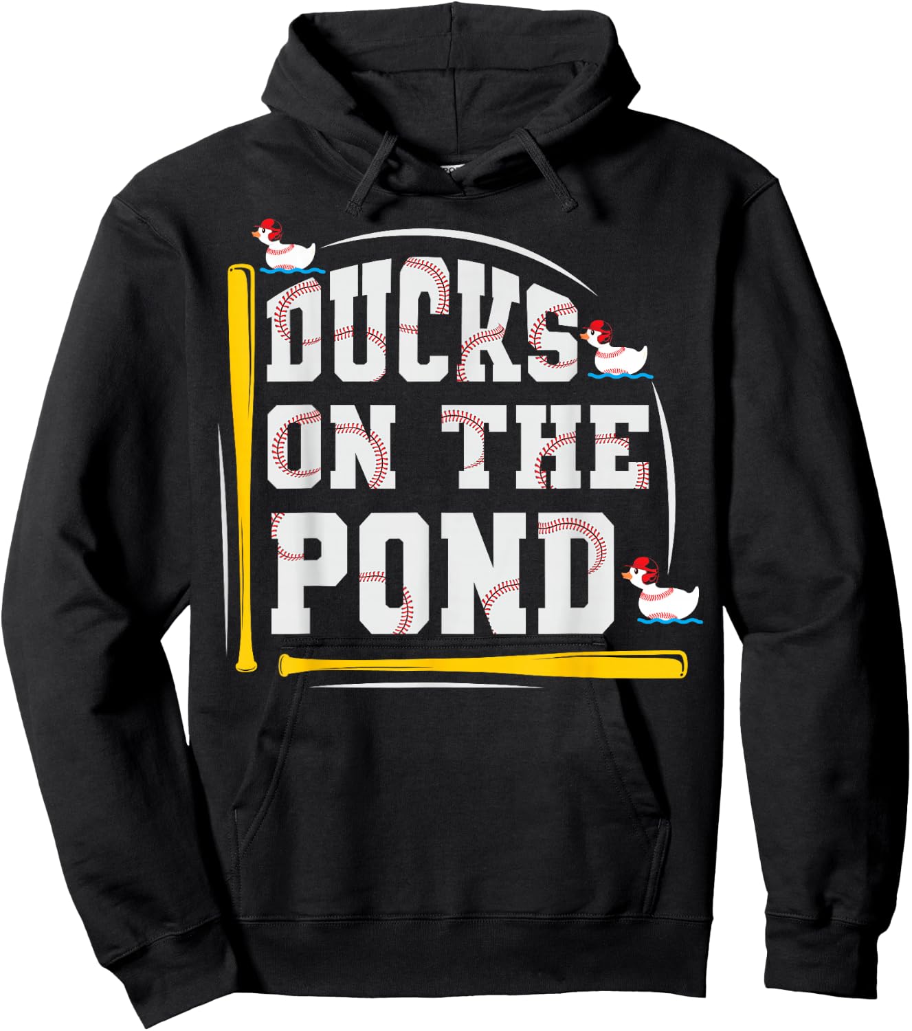Ducks on the pond Design for a Baseball player Hoodie - Hoodie | Black