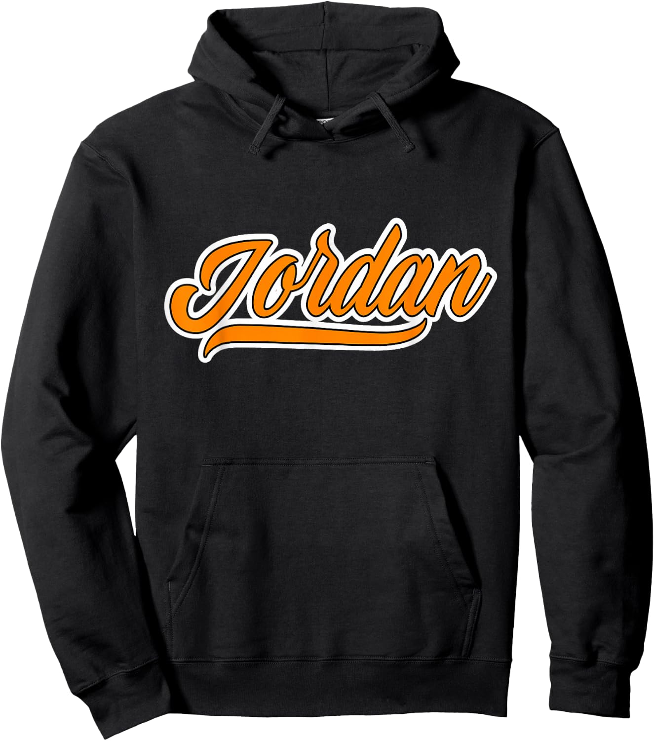 Elegant First Name Jordan Team Jordan Cool Orange Font Hoodie - Hoodie | Black