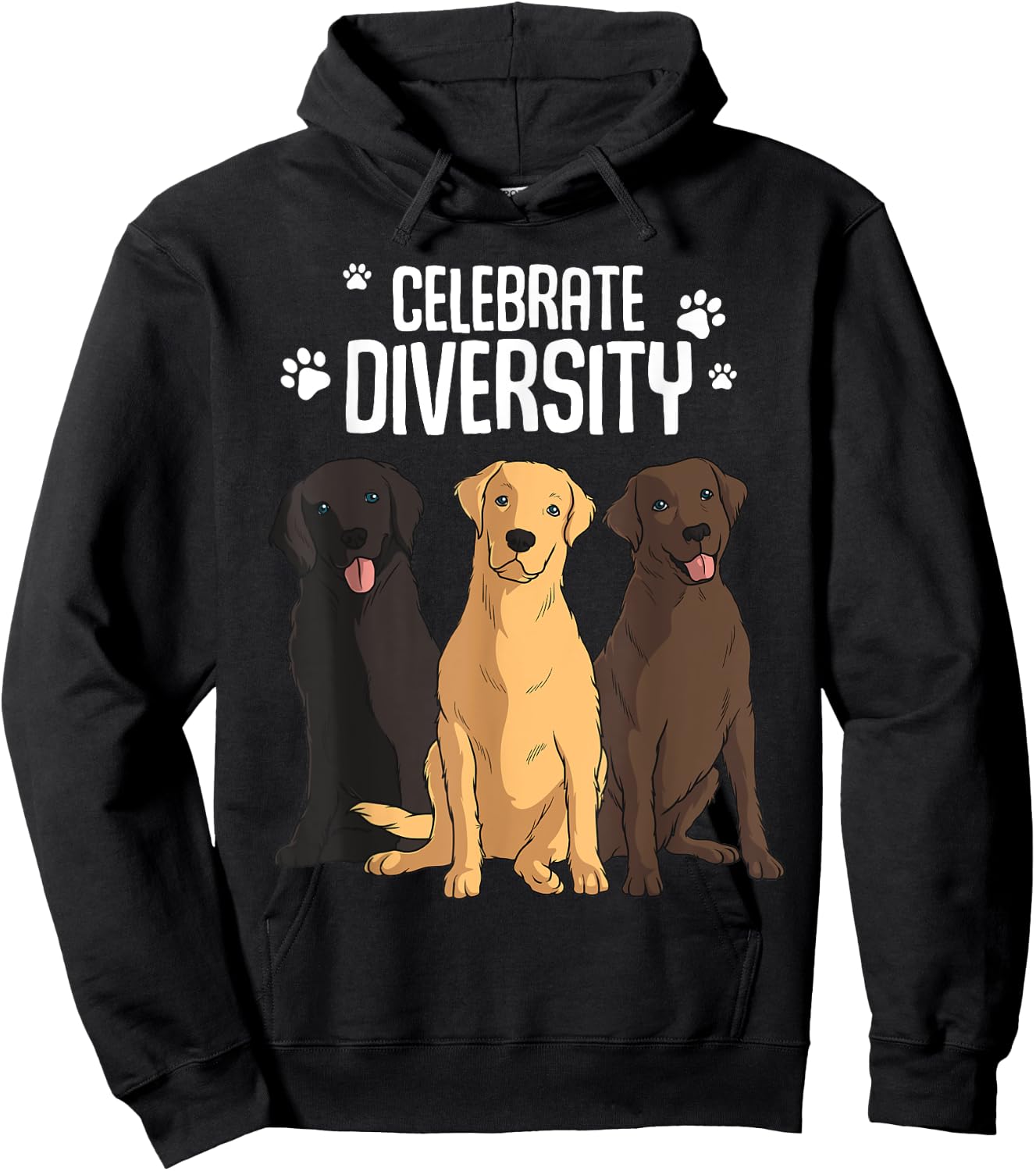 Funny Labrador Retriever Gift Men Women Celebrate Diversity Hoodie - Hoodie | Black