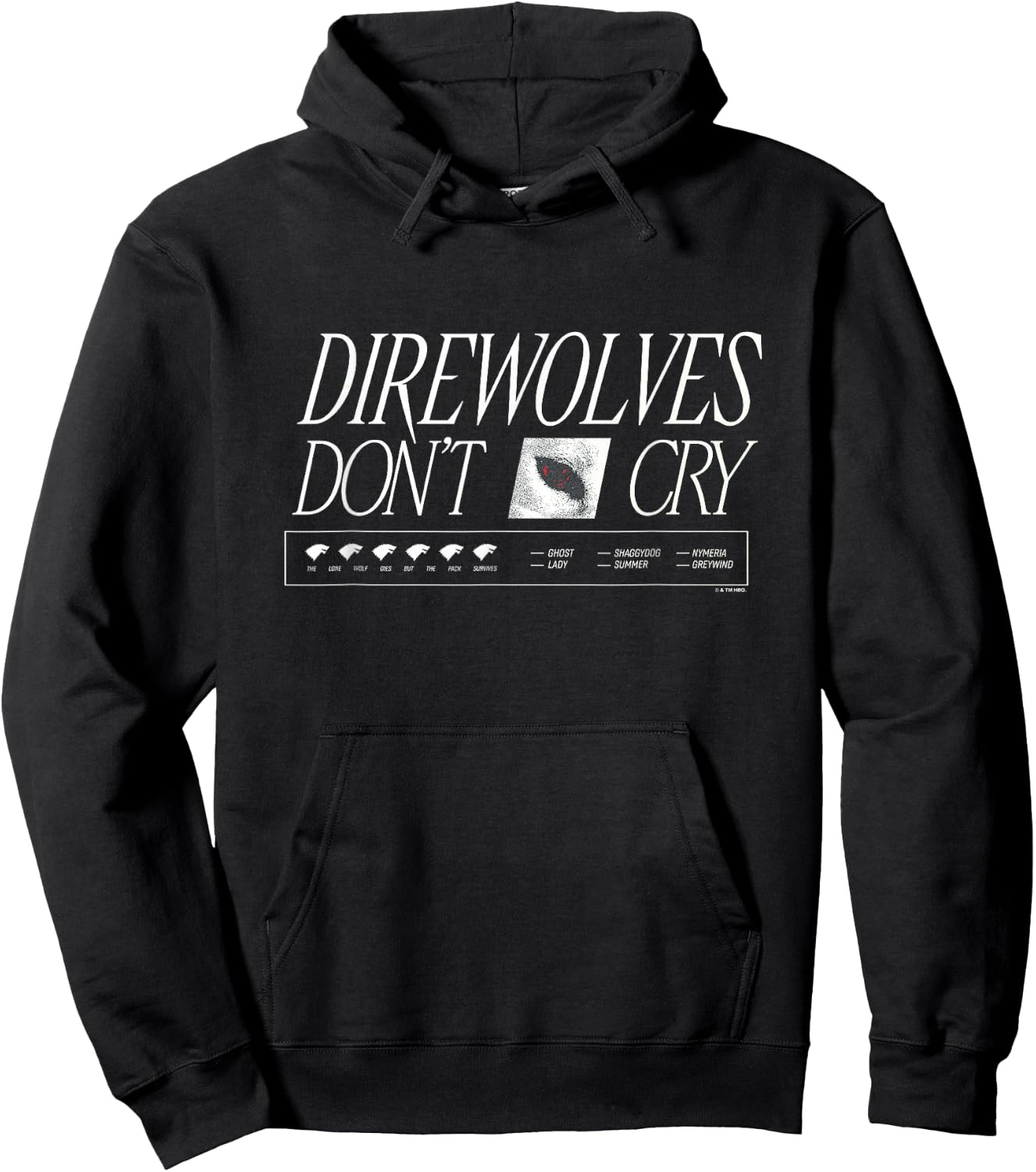 Game Of Thrones Direwolves Don't Cry House Stark Text Logo Hoodie - Hoodie | Black