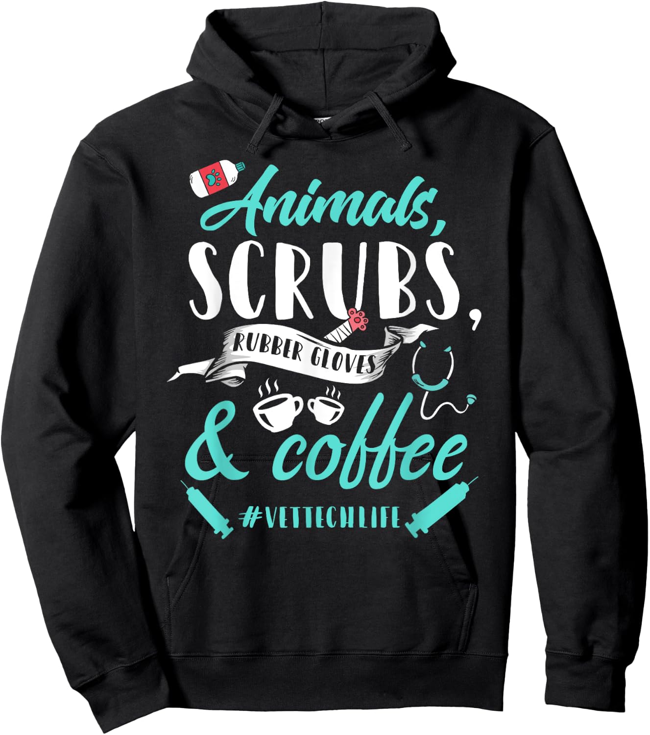 Vet Tech Shirt Funny Veterinary Technician Life Saying Gift Hoodie - Hoodie | Black