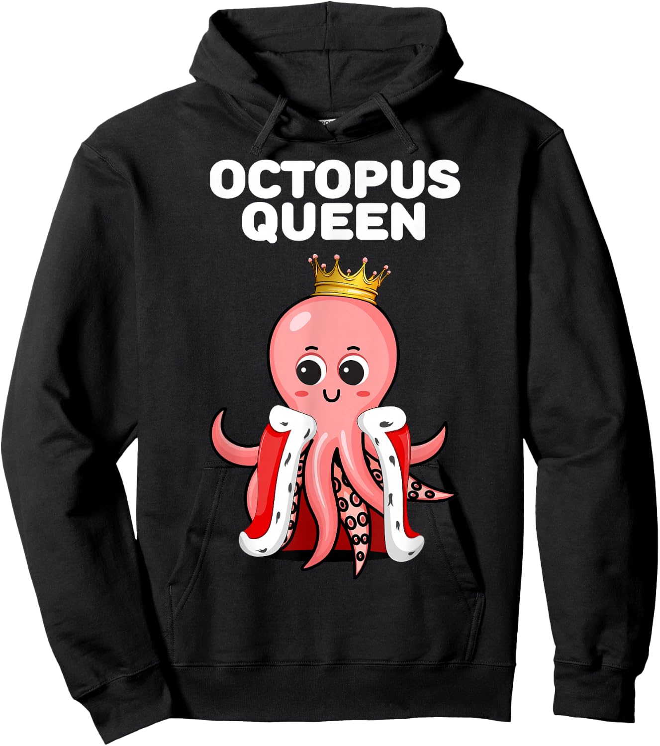 Octopus Queen, Girls' Octopus , Women's Octopus , black Hoodie - Hoodie | Black