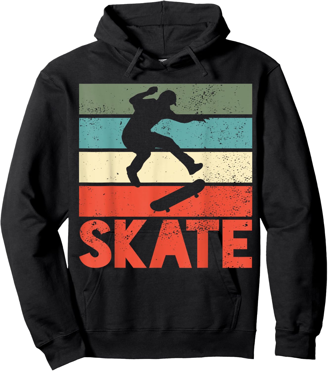 Skate Skateboard Skateboarding Skateboarder Retro Gift Hoodie - Hoodie | Black