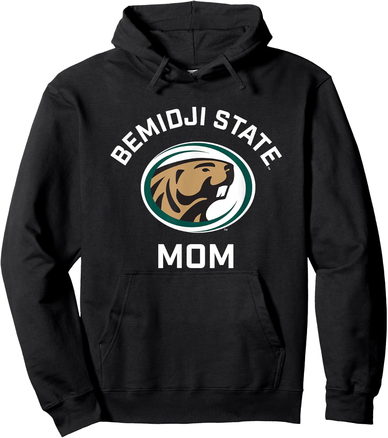Bemidji State University BSU Beavers Arched Mom Hoodie - Hoodie | Black