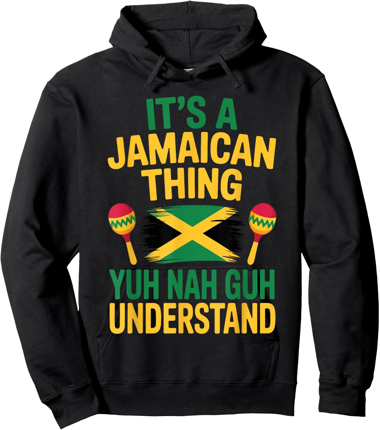 Cool Jamaican Design Women Jamaica Flag Jamaican Hoodie - Hoodie | Black