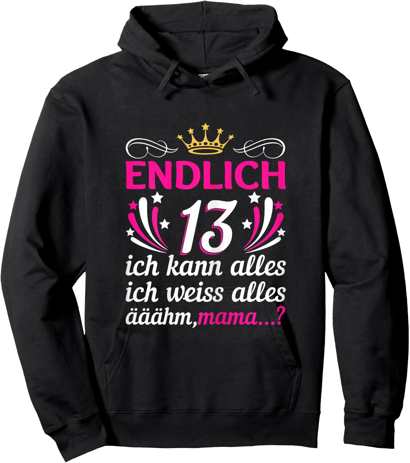 13. Geburtstag Mädchen Endlich 13 Jahre Official Teenager Hoodie - Hoodie | Black