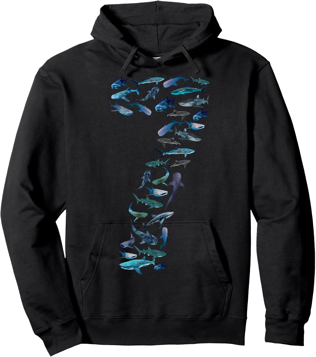7th Birthday Boy Seven-Year-Old Sea Ocean Fish Whale Shark Hoodie - Hoodie | Black