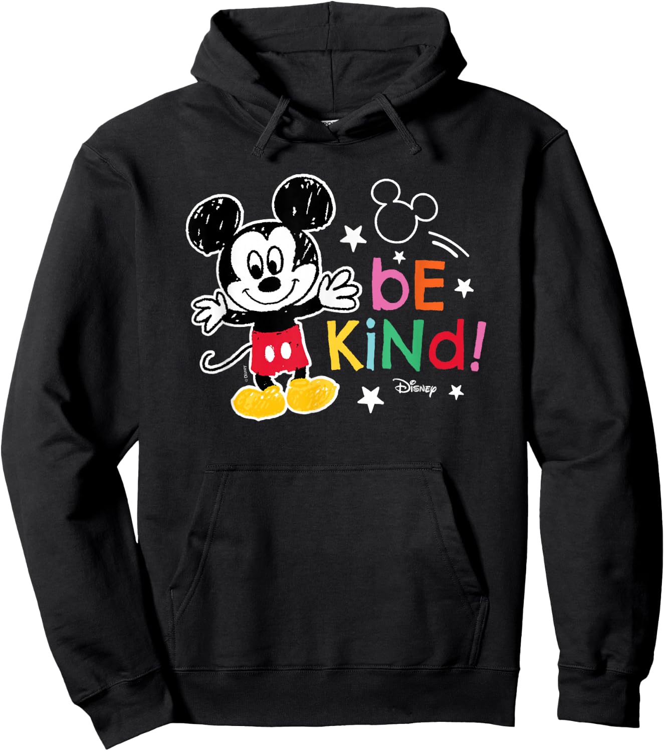 Mickey Mouse - Be Kind Mickey Scribble Hoodie - Hoodie | Black