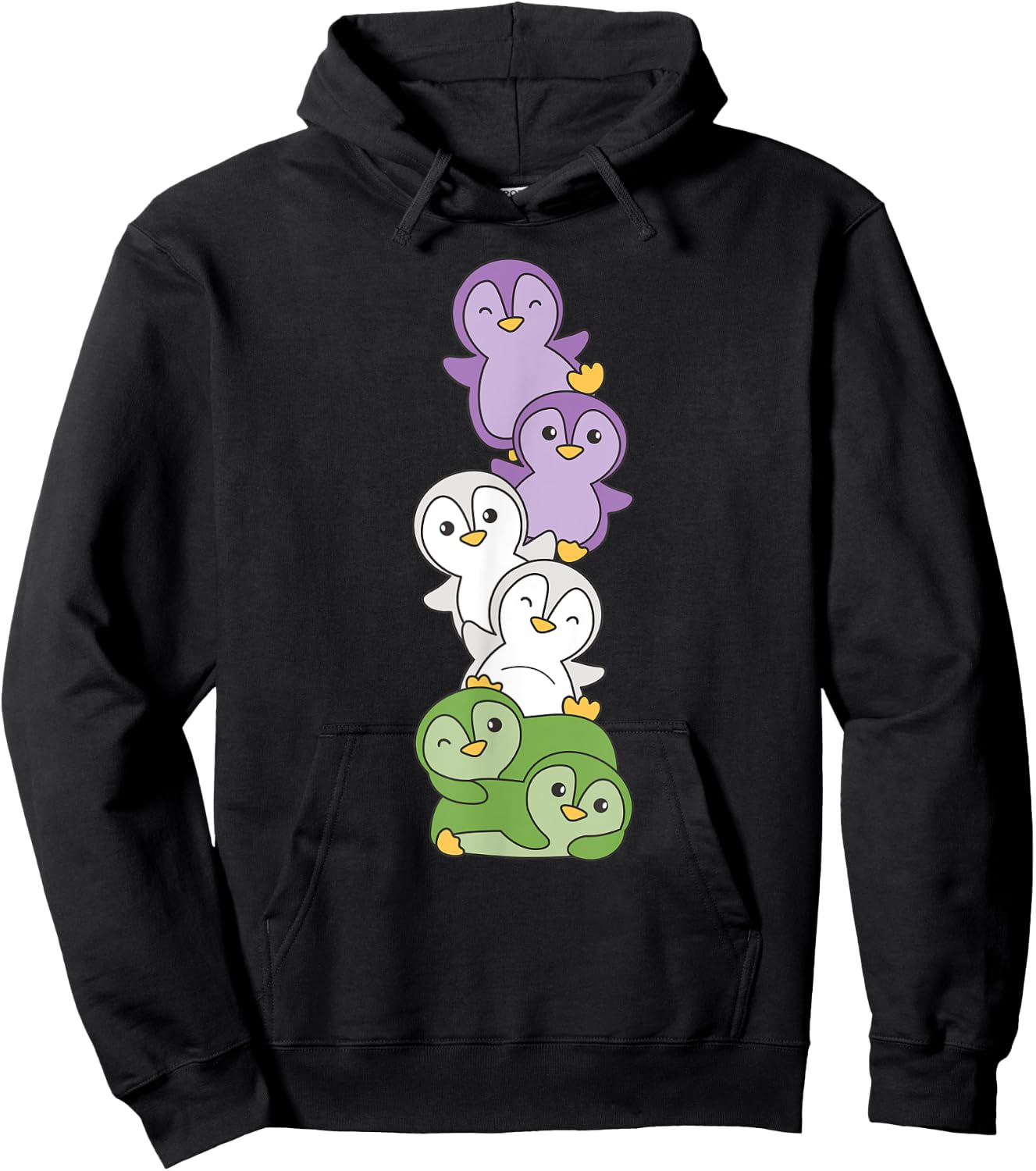 Genderqueer Flag Gay Pride Month Lgbtq Genderqueer Penguin Hoodie - Hoodie | Black