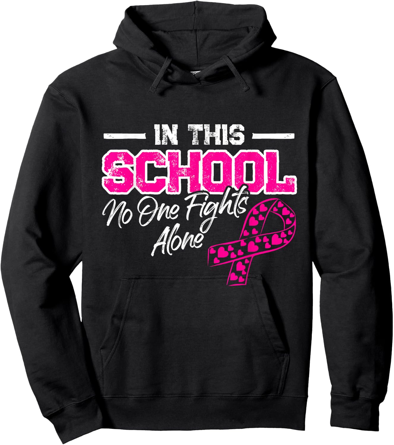 In This School Breast Cancer Awareness Month Support Warrior Hoodie - Hoodie | Black