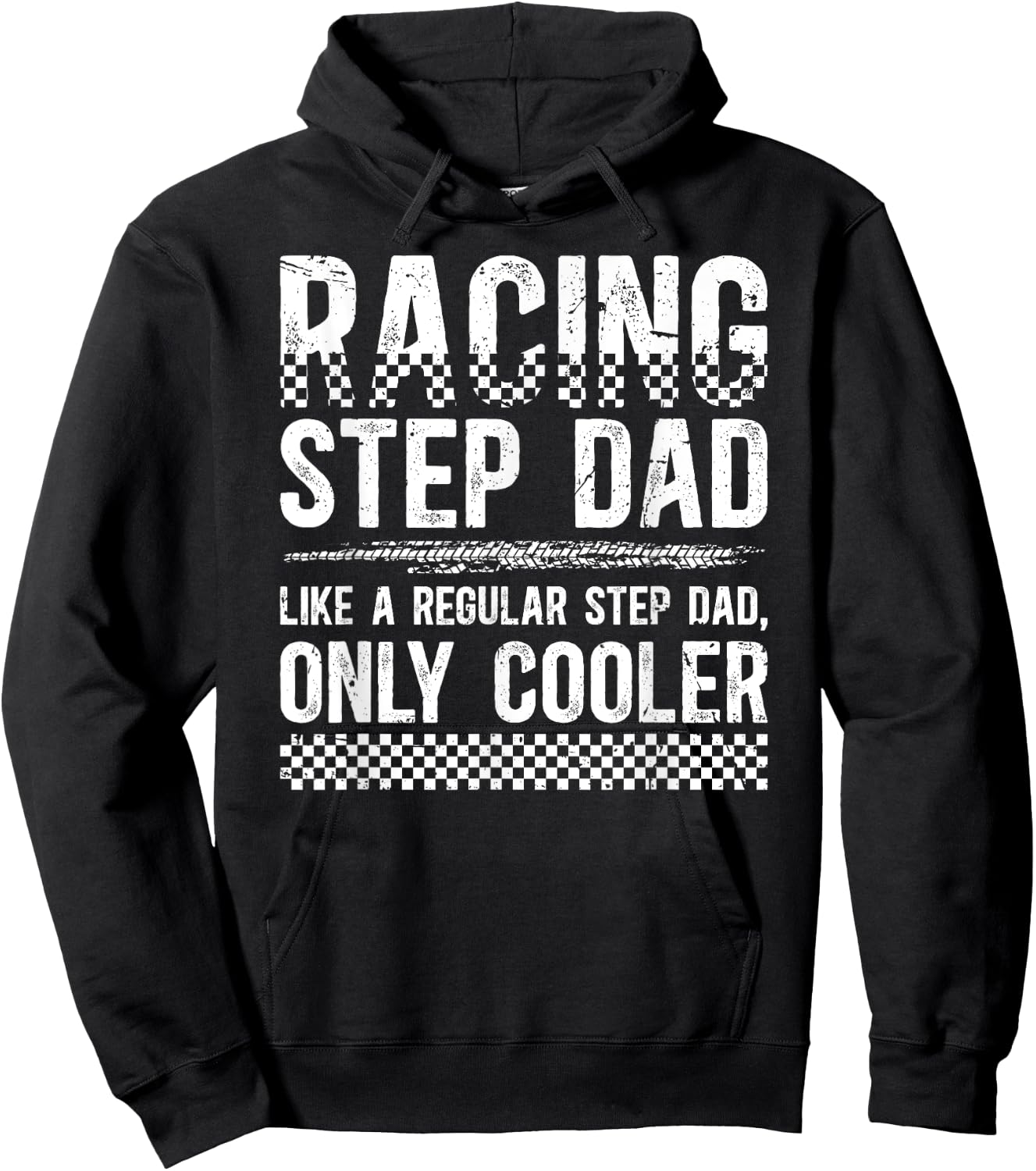 Cool Racing Step-Dad Of A Racer Stepdad Race Stepfather Hoodie - Hoodie | Black