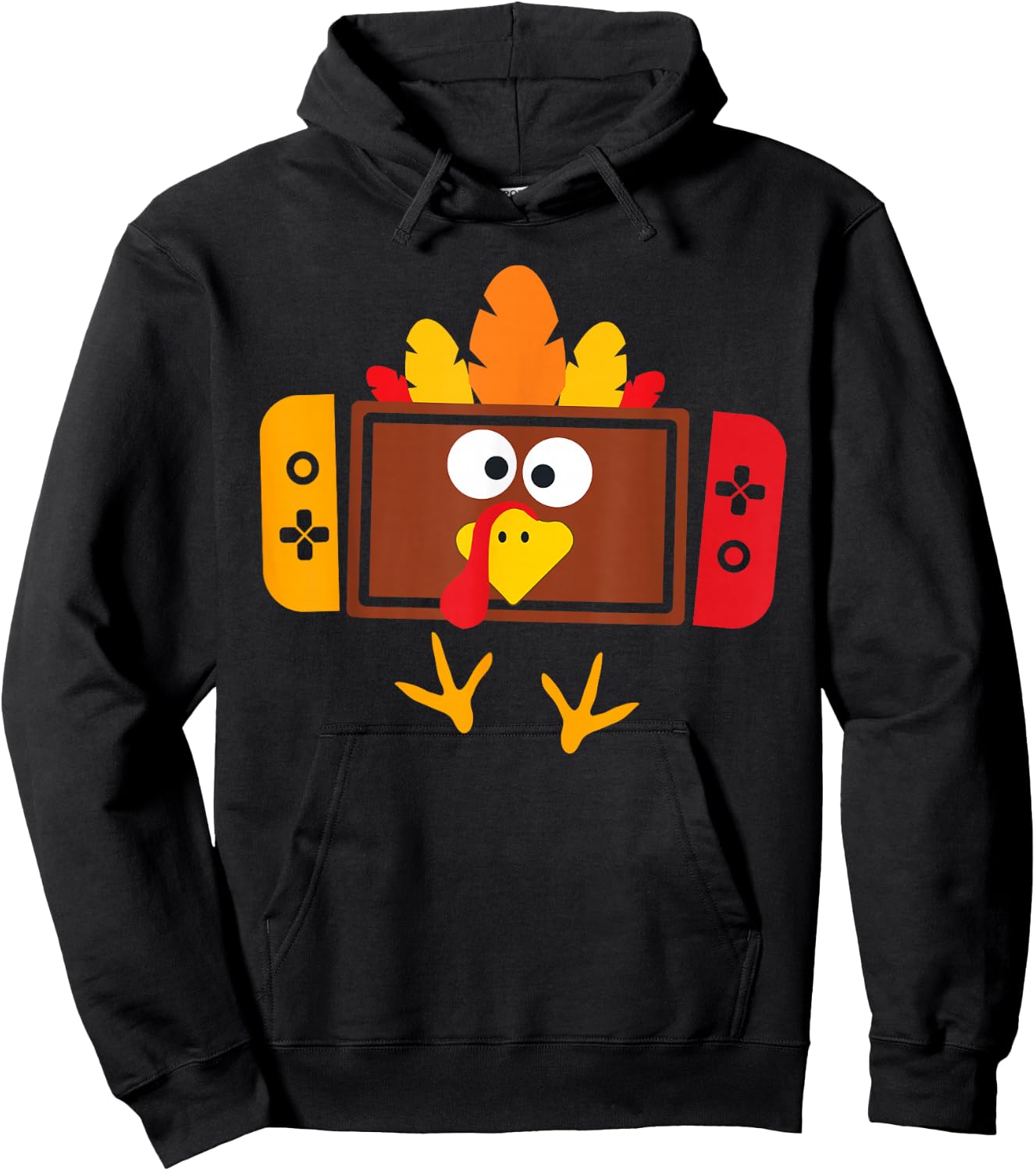 Video Games Thanksgiving Fall turkey gaming Hoodie - Hoodie | Black