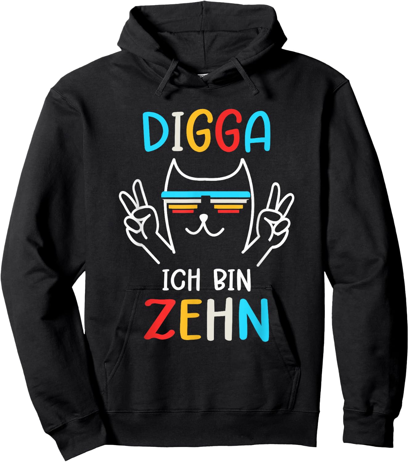 10 Jahre Geburtstag Junge Digga Ich Bin Zehn Hoodie - Hoodie | Black