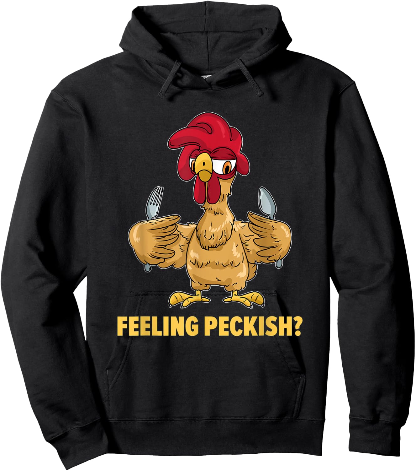 Feeling Peckish Chicken Hoodie - Hoodie | Black
