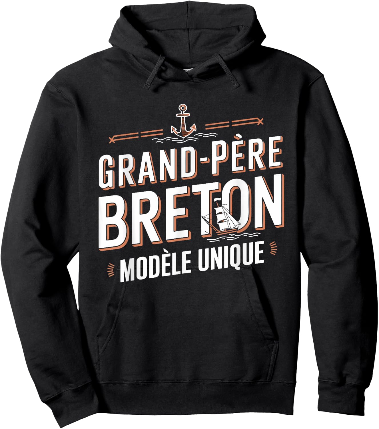 Grand-Père Breton Modèle Unique Cadeau Papy Hoodie - Hoodie | Black