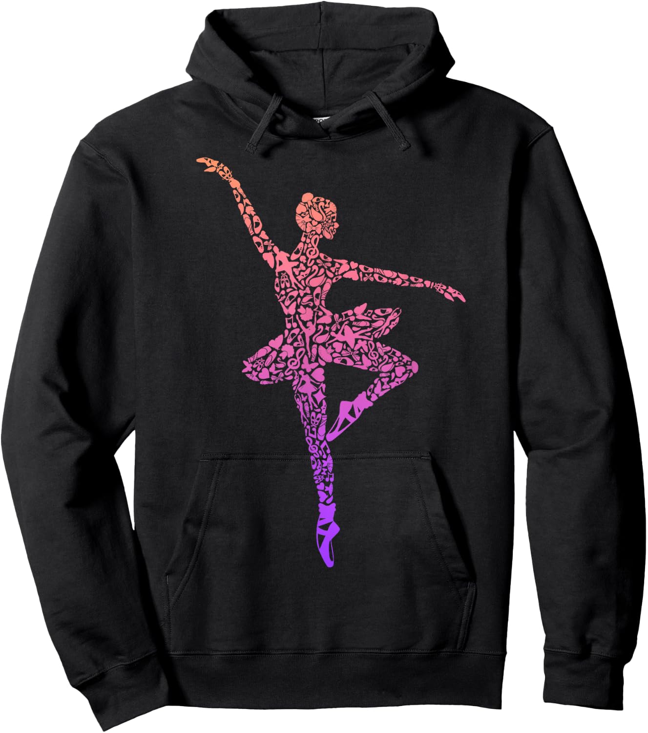 Ballerina Balletttänzerin Damen Ballett Mädchen Schwarz Kurzarm Klassisch Passform S Hoodie - Hoodie | Black
