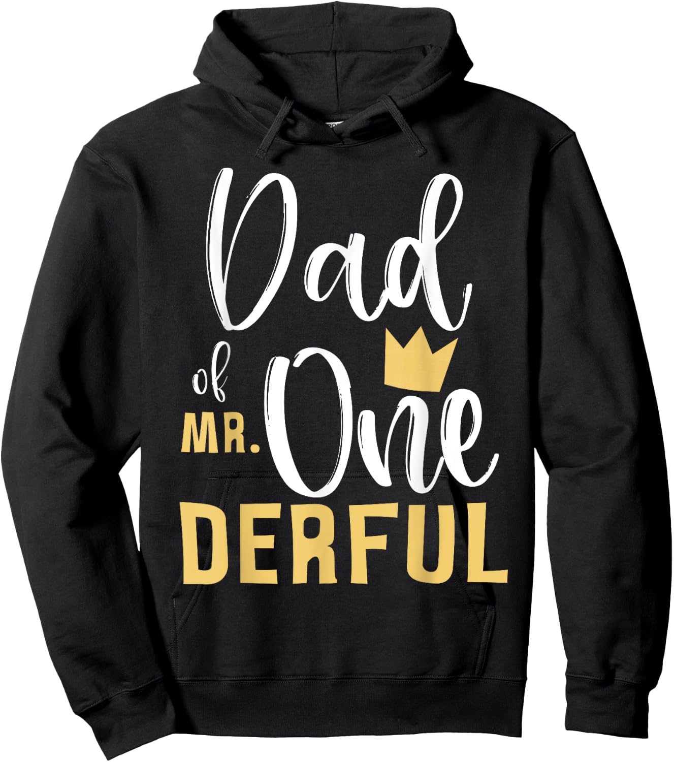 Dad of Mr Onederful 1st Birthday First One-Derful Matching Hoodie - Hoodie | Black