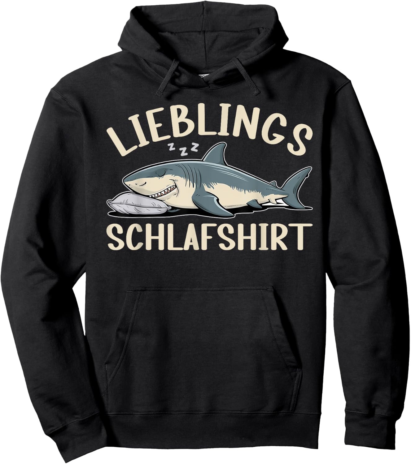 Offizielles Schlafshirt Lustiger Hai Pyjama Schlafanzug Hoodie - Hoodie | Black