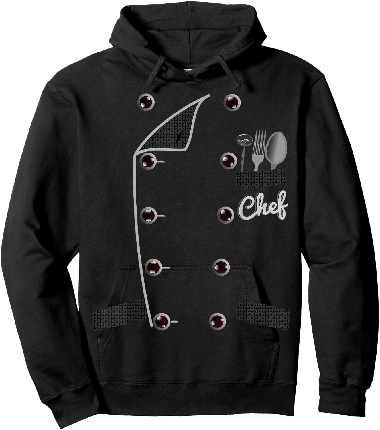 Chef Uniform Jacket Faux Funny Chef Shirt for Cooking , black Hoodie - Hoodie | Black