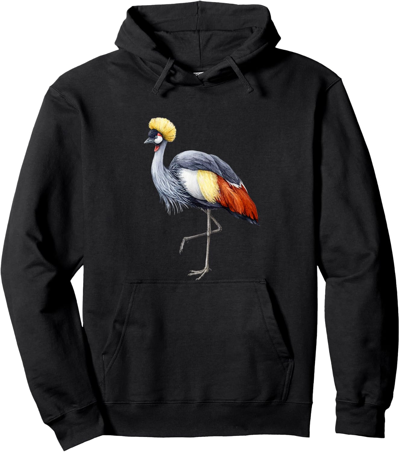 Grey Crowned Crane African Crowned Crane Hoodie - Hoodie | Black