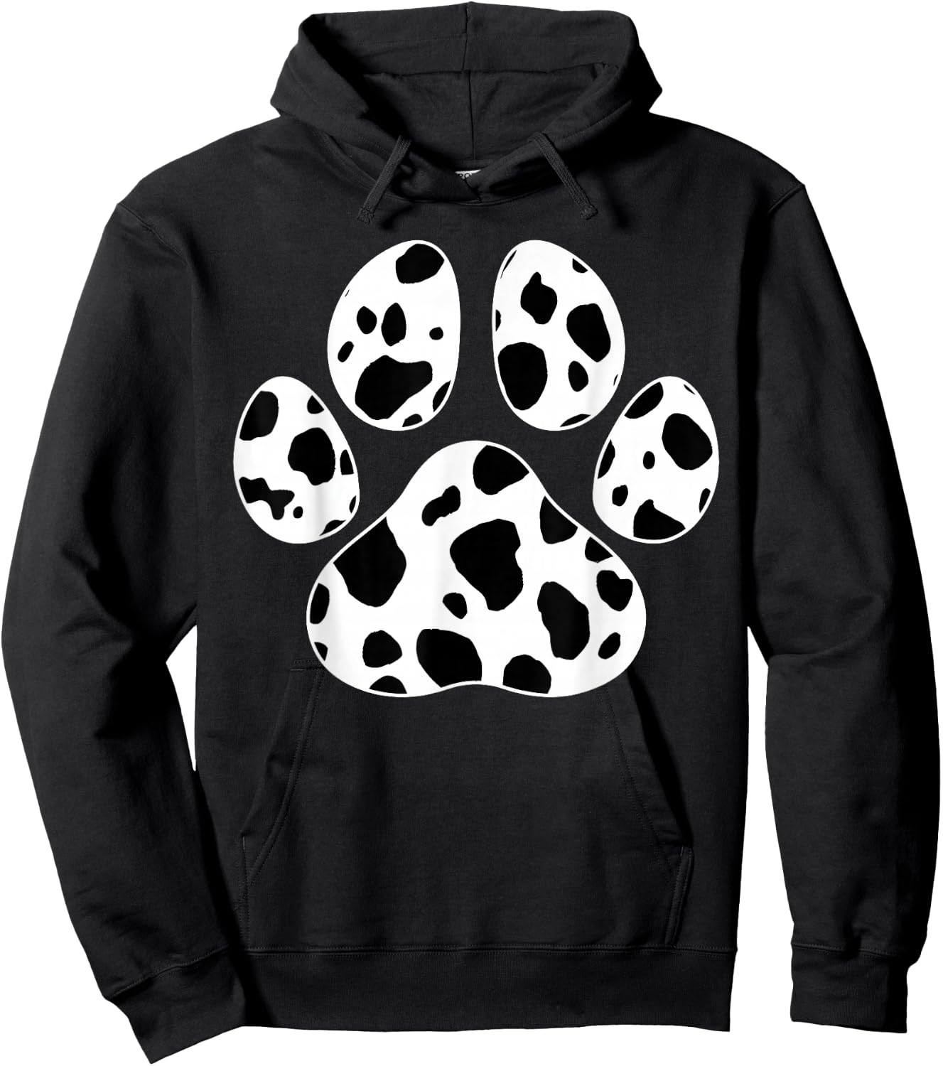 Cat Paw Print Cute Animal Cow Pattern Dog Lover Cow Print Hoodie - Hoodie | Black