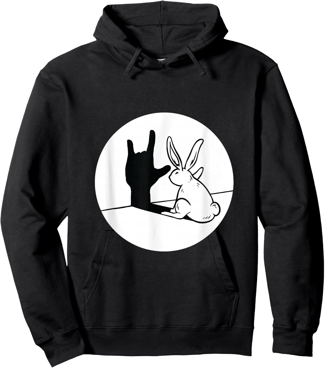 ILY Rabbit ASL Hand Gesture Deaf Hearing Loss Awareness Hoodie - Hoodie | Black