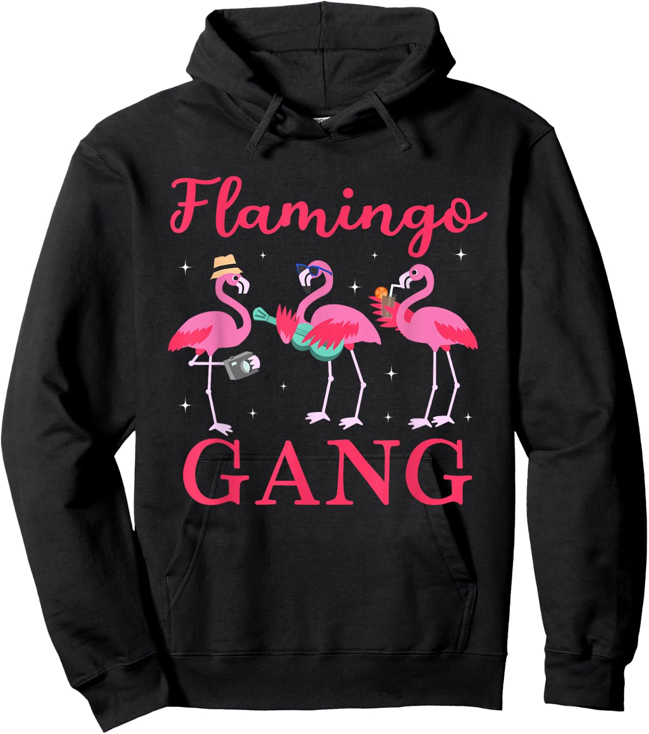 Flamingo Gang Funny Flamingo Holiday and JGA Hoodie - Hoodie | Black