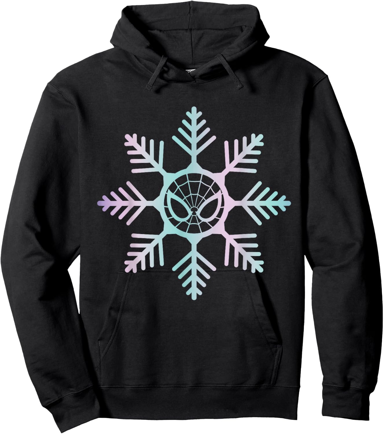 Marvel Spider-Man Winter Holiday Snowflake Logo Hoodie - Hoodie | Black