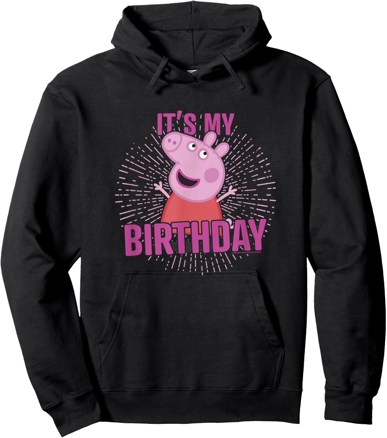 Peppa Pig It's My Birthday Pink Celebration Lyrics Hoodie - Hoodie | Black