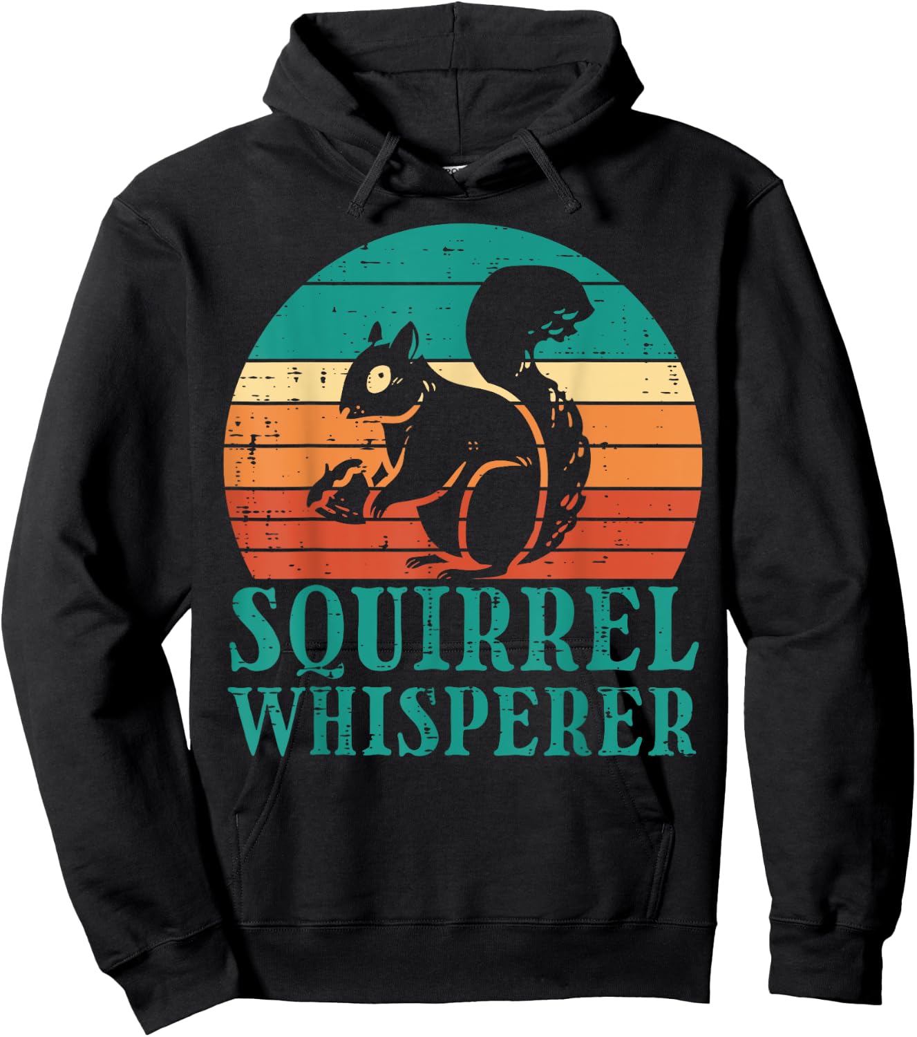 Squirrel Whisperer Sunset Retro Rodent Women Men Kids Youth Hoodie - Hoodie | Black