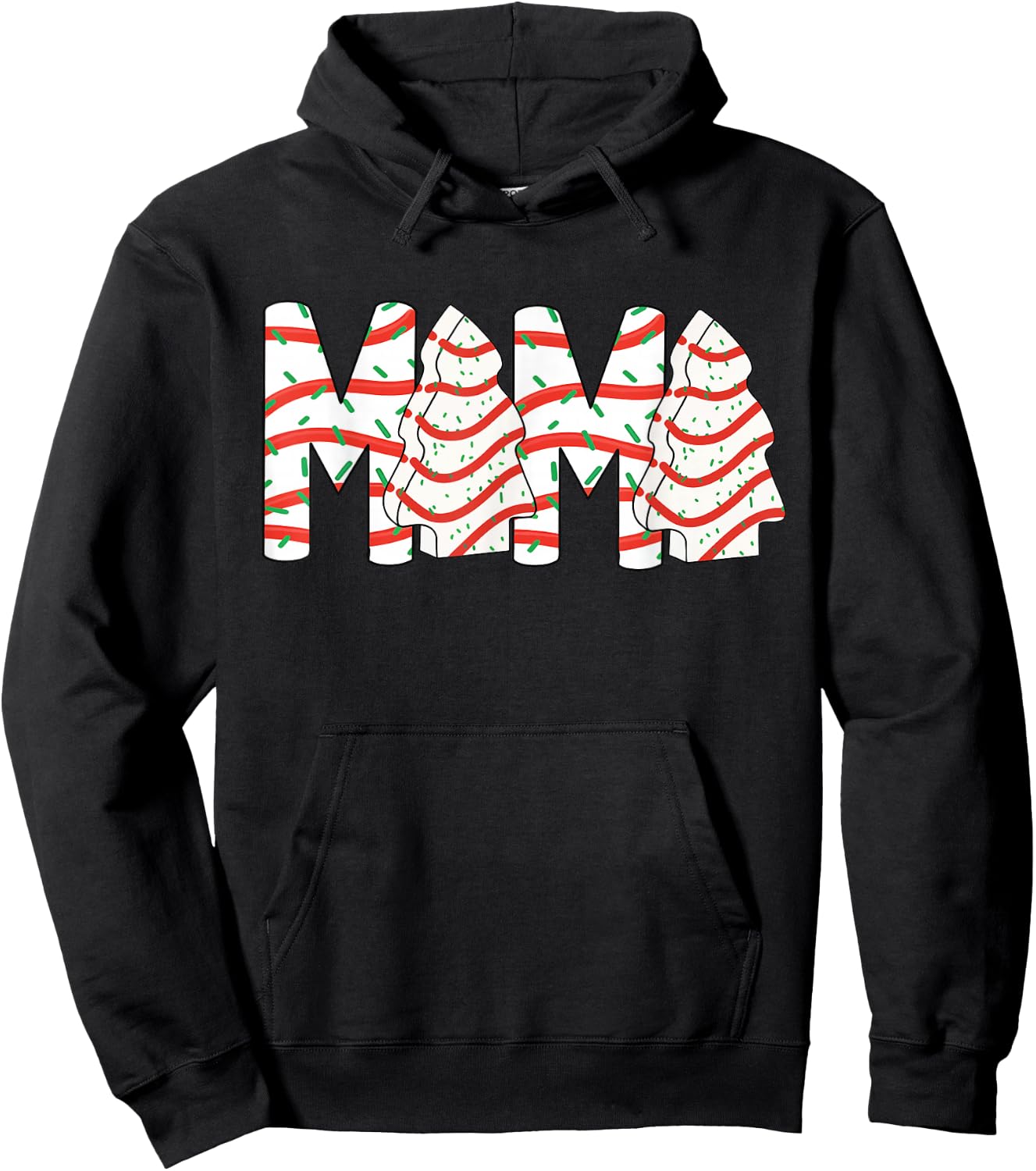 Mama Christmas Tree Cake Winter Holiday Xmas Women Costume Hoodie - Hoodie | Black