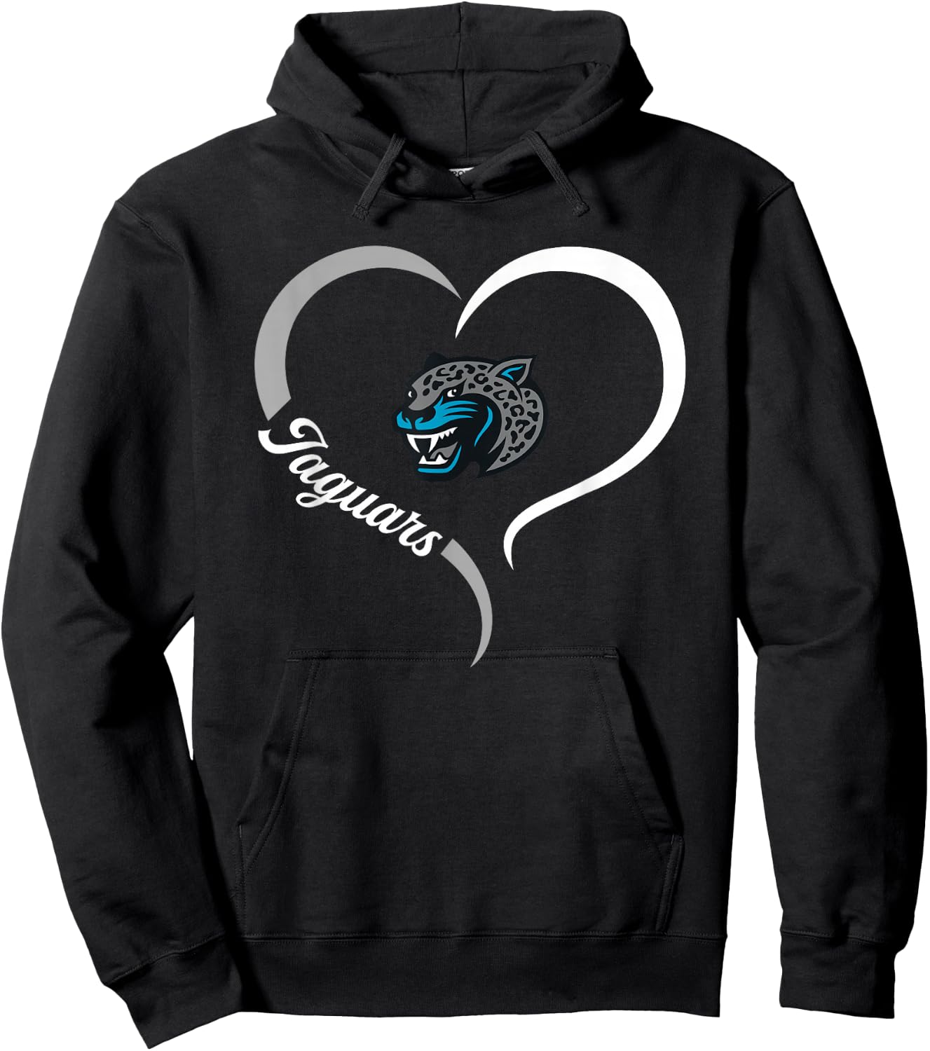 Seckinger Jaguars Logo Half Heart Slogan HS Hoodie - Hoodie | Black