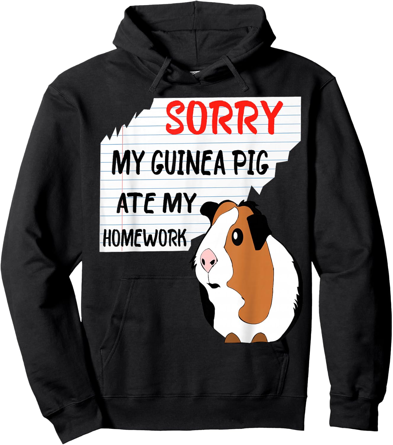 Sorry My Guinea Pig Ate My Homework School Funny Guinea Pig Hoodie - Hoodie | Black