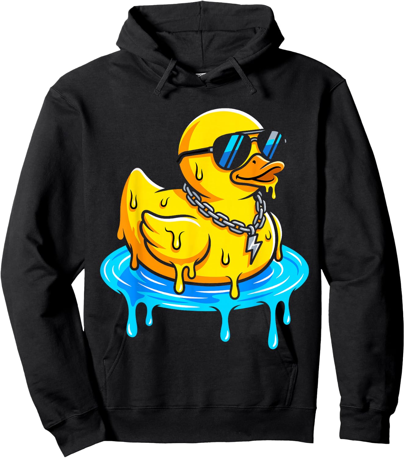 Drip Rubber Duck Streetwear Cool Duck Hoodie - Hoodie | Black