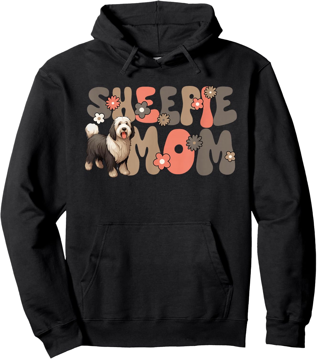 Old English Sheepdog Groovy World's Best Sheepie Mom Hoodie - Hoodie | Black