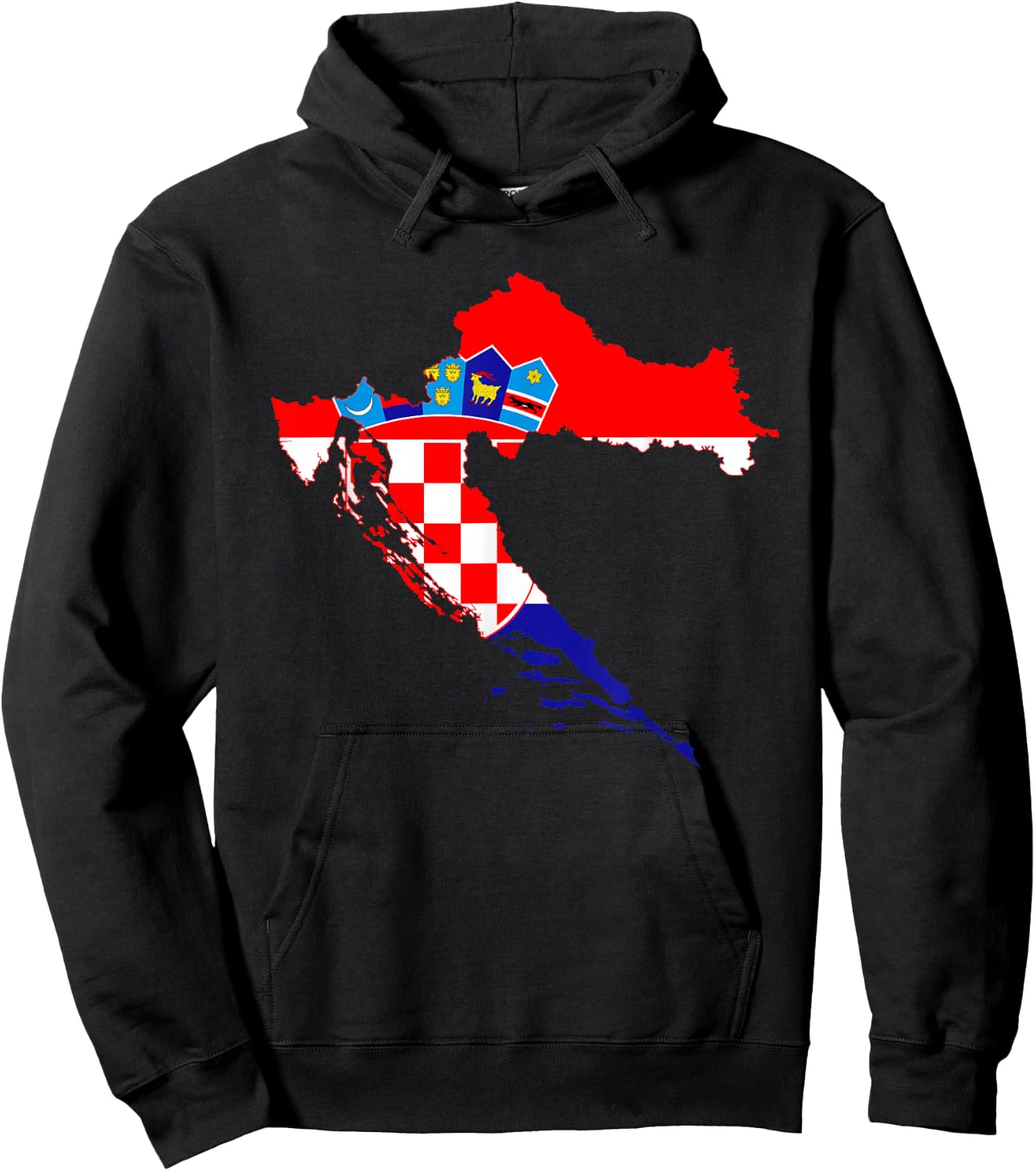 Kroatien Flagge Hrvatska Land Kroate Kroatisch Deko Croatia Hoodie - Hoodie | Black